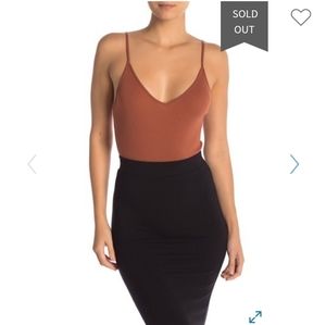 BP V-Neck Ribbed thong bodysuit new without tags